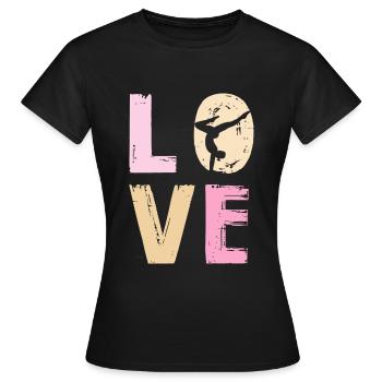 Danse Amour Silhouette Motif Sportif - T-shirt Femme - noir - Devant - AI Model Female 172 dark (172cm)