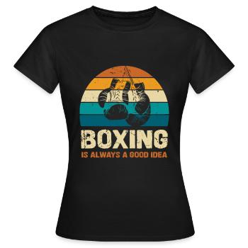 La boxe est toujours une bonne idée - T-shirt Femme - noir - Devant - AI Model Female 172 dark (172cm)