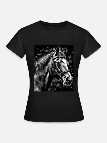 Pferd Porträt - Frauen T-Shirt - Schwarz