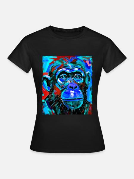Affe Porträt - Frauen T-Shirt - Schwarz