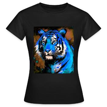 Tiger Portrait - Women's T-Shirt - black - Front - AI Model Female 172 dark (172cm)
