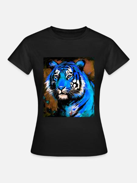 Tiger Porträt - Frauen T-Shirt - Schwarz