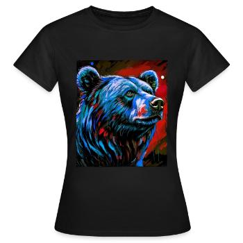 Portrait d’ours - T-shirt Femme - noir - Devant - AI Model Female 172 dark (172cm)