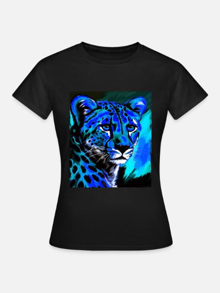 Gepard Porträt - Frauen T-Shirt - Schwarz