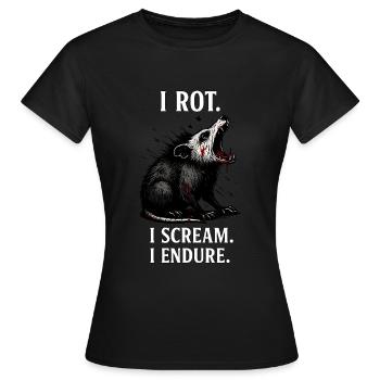 Opossum Spruch Je pourris Je crie - T-shirt Femme - noir - Devant - AI Model Female 172 dark (172cm)