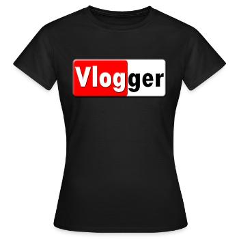 Vlogger, Blogger, Soziale Medien, Geschenk - Frauen T-Shirt - Schwarz - Vorne - AI Model Female 172 dark (172cm)