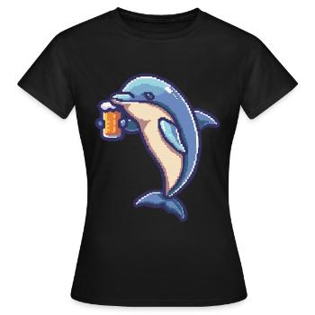Bière Delfin Pixel - T-shirt Femme - noir - Devant - AI Model Female 172 dark (172cm)