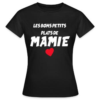 Mamie et ses bons petits Plats - T-shirt Femme - noir - Devant - AI Model Female 172 dark (172cm)