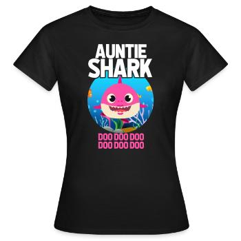 Aunty Hai Shark Sea Auntie Gift - Women's T-Shirt - black - Front - AI Model Female 172 dark (172cm)