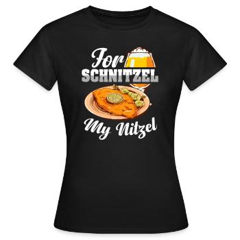 For Schnitzel My Nitzel | Bière Et escalopes - T-shirt Femme - noir - Devant - AI Model Female 172 dark (172cm)