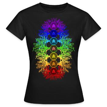 Énergie des chakras - T-shirt Femme - noir - Devant - AI Model Female 172 dark (172cm)