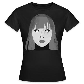 Cyborg in Lack und Leder - Frauen T-Shirt - Schwarz - Vorne - AI Model Female 172 dark (172cm)