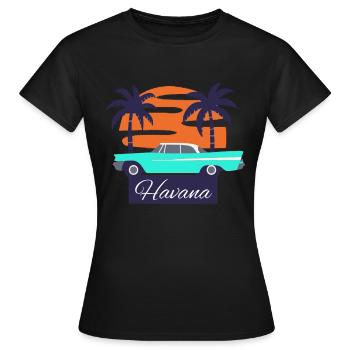 Havana Cuba la capitale des Caraïbes île - T-shirt Femme - noir - Devant - AI Model Female 172 dark (172cm)