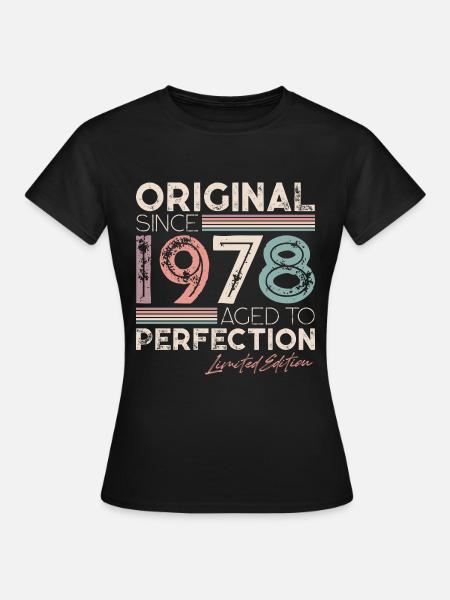 Original 1978 Jahrgang Vintage Geburtstag Retro - Frauen T-Shirt - Schwarz