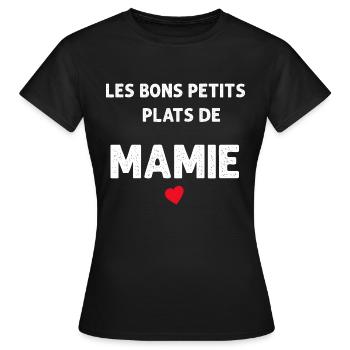 Les Bons Petits Plats De Mamie - T-shirt Femme - noir - Devant - AI Model Female 172 dark (172cm)