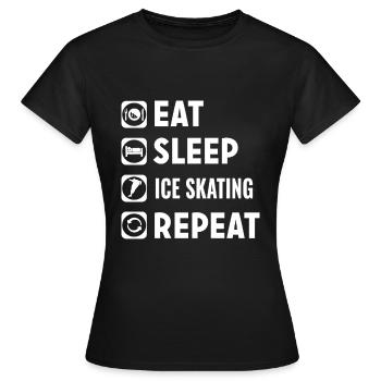 Schlittschuh Eislaufen - Frauen T-Shirt - Schwarz - Vorne - AI Model Female 172 dark (172cm)