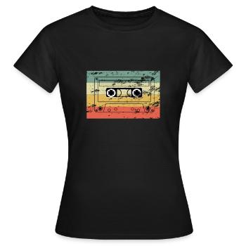 cassette - Women's T-Shirt - black - Front - AI Model Female 172 dark (172cm)