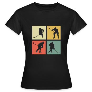 Ice Hockey - Frauen T-Shirt - Schwarz - Vorne - AI Model Female 172 dark (172cm)