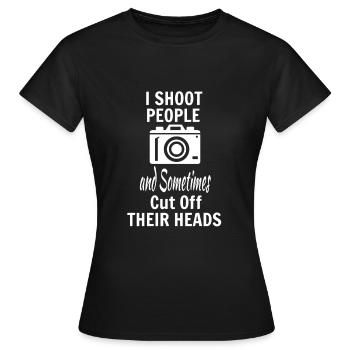 photography - Women's T-Shirt - black - Front - AI Model Female 172 dark (172cm)