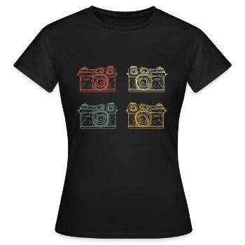 photography - Women's T-Shirt - black - Front - AI Model Female 172 dark (172cm)
