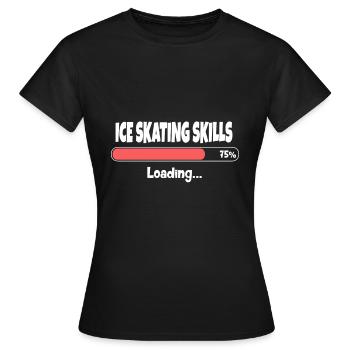 Schlittschuh - Frauen T-Shirt - Schwarz - Vorne - AI Model Female 172 dark (172cm)