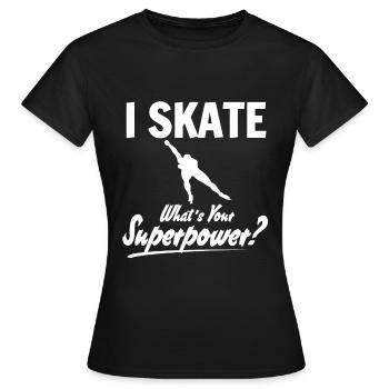 Schlittschuh - Frauen T-Shirt - Schwarz - Vorne - AI Model Female 172 dark (172cm)
