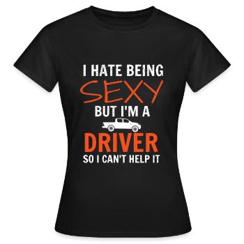 Autofahrer - Frauen T-Shirt - Schwarz - Vorne - AI Model Female 172 dark (172cm)