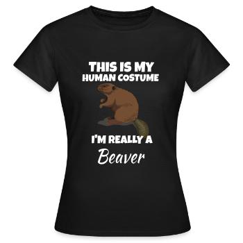Biber - Frauen T-Shirt - Schwarz - Vorne - AI Model Female 172 dark (172cm)
