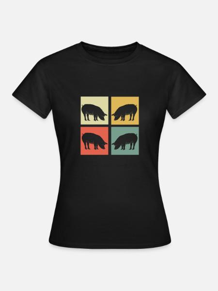 porc - Dame-T-shirt - sort