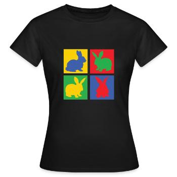 Hase - Frauen T-Shirt - Schwarz - Vorne - AI Model Female 172 dark (172cm)