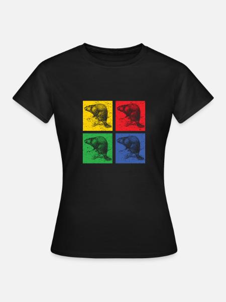 Biber Pop art - Frauen T-Shirt - Schwarz