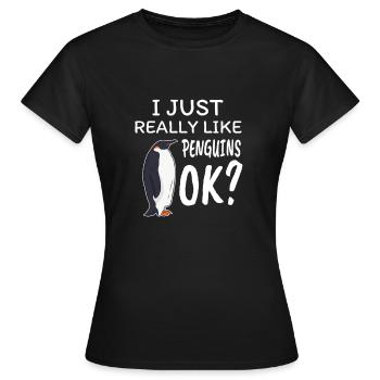 manchot - T-shirt Femme - noir - Devant - AI Model Female 172 dark (172cm)