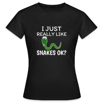 Serpent - T-shirt Femme - noir - Devant - AI Model Female 172 dark (172cm)