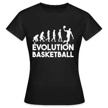 Die Entwicklung des Basketballs - Frauen T-Shirt - Schwarz - Vorne - AI Model Female 172 dark (172cm)