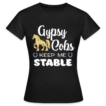 *Nom de race de cheval non autorisé* me maintient stable - T-shirt Femme - noir - Devant - AI Model Female 172 dark (172cm)