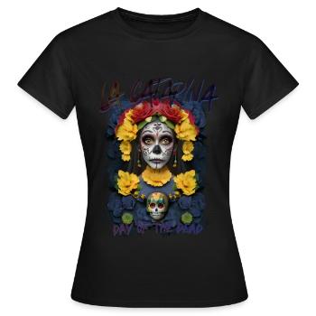 La Catarina Jour des Morts - - T-shirt Femme - noir - Devant - AI Model Female 172 dark (172cm)