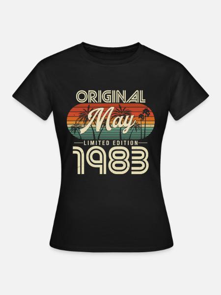 May 1983 Vintage Born Retro Vintage Birthday - Women's T-Shirt - black