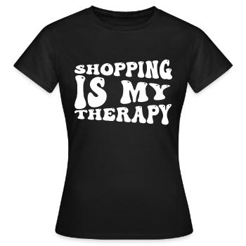 Le shopping est ma thérapie - T-shirt Femme - noir - Devant - AI Model Female 172 dark (172cm)