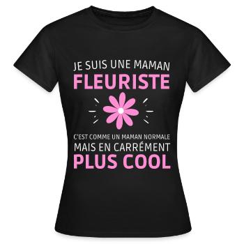 Je suis une maman fleuriste cadeau fête des mères - T-shirt Femme - noir - Devant - AI Model Female 172 dark (172cm)