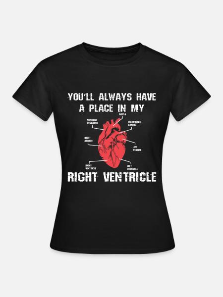Herz Anatomie - Frauen T-Shirt - Schwarz