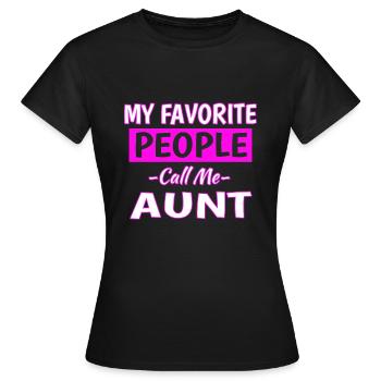 aunt - Women's T-Shirt - black - Front - AI Model Female 172 dark (172cm)