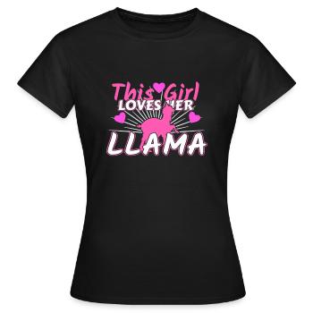 Lama - Women's T-Shirt - black - Front - AI Model Female 172 dark (172cm)