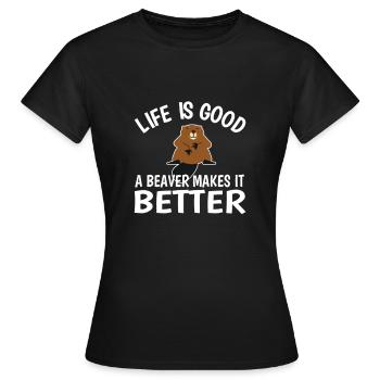 Biber - Frauen T-Shirt - Schwarz - Vorne - AI Model Female 172 dark (172cm)
