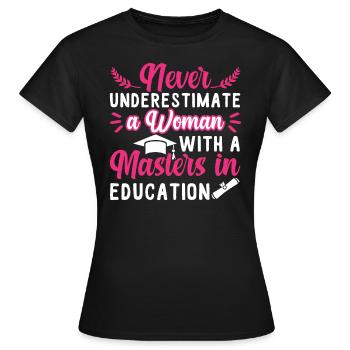 Diplôme de maîtrise en éducation - T-shirt Femme - noir - Devant - AI Model Female 172 dark (172cm)