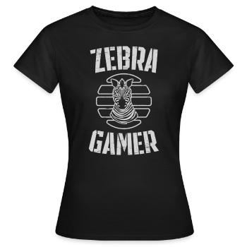 Zebra Gamer Zoo Animal Gaming Jeux vidéo - T-shirt Femme - noir - Devant - AI Model Female 172 dark (172cm)