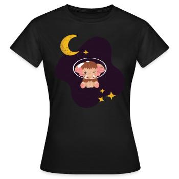 Mammoth In Space Long Tusks Woolly Animals - Women's T-Shirt - black - Front - AI Model Female 172 dark (172cm)