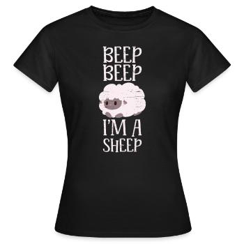 Bip Bip Je suis un troupeau de moutons Élevage Farm Wool - T-shirt Femme - noir - Devant - AI Model Female 172 dark (172cm)