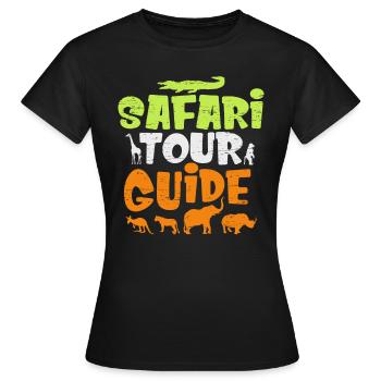 Guide touristique safari pour un touriste d’escorte - T-shirt Femme - noir - Devant - AI Model Female 172 dark (172cm)