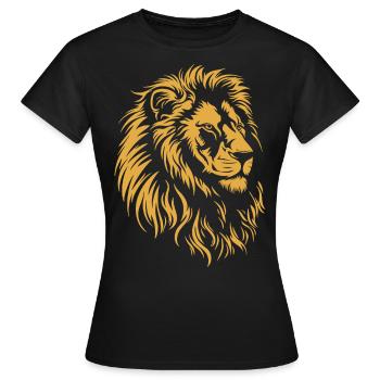 Löwe Wildkatze König Afrika Katze Big Five - Frauen T-Shirt - Schwarz - Vorne - AI Model Female 172 dark (172cm)