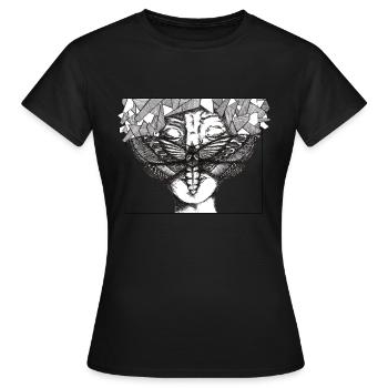 Papillon dans la pensée - T-shirt Femme - noir - Devant - AI Model Female 172 dark (172cm)